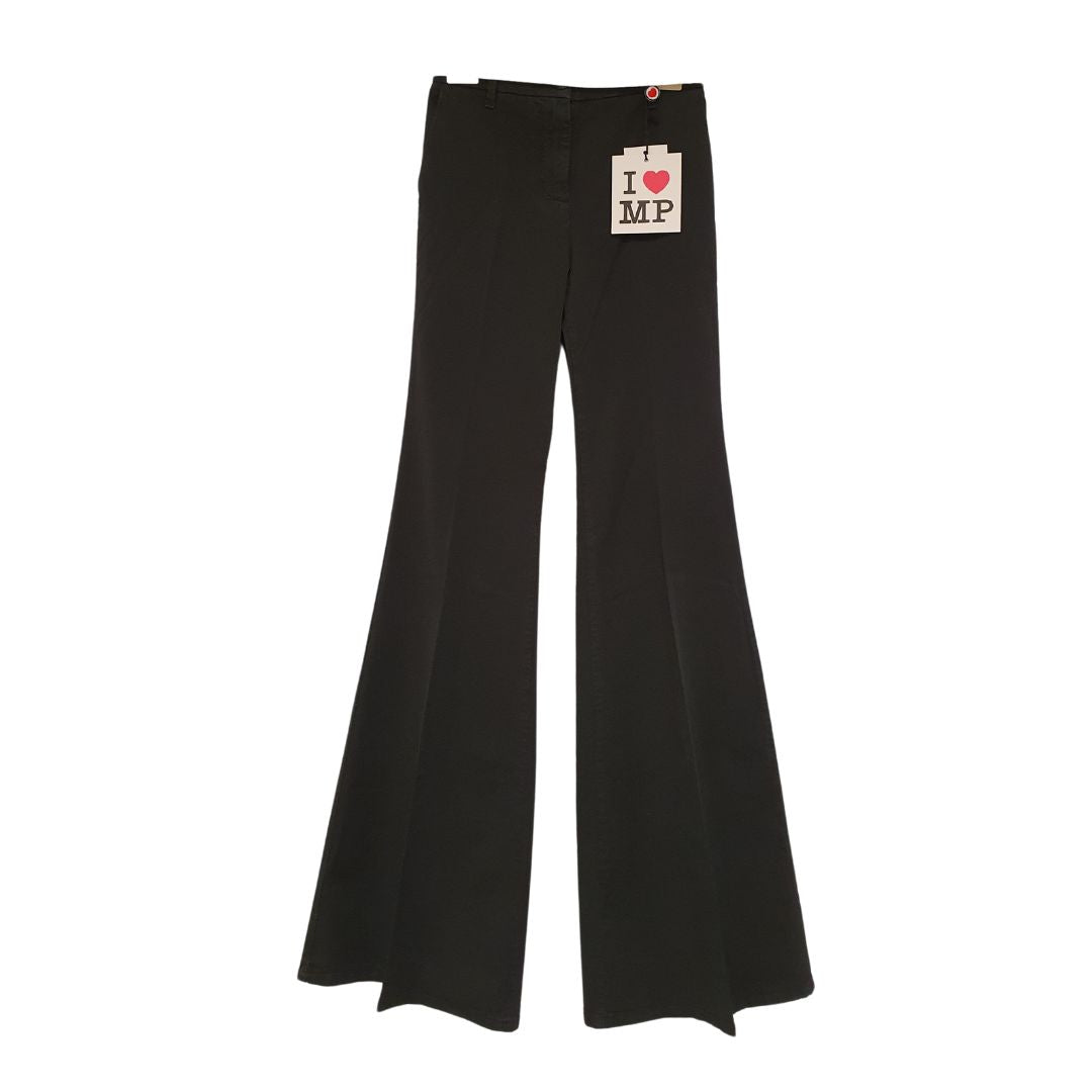 Pantalone a vita alta nero in cotone