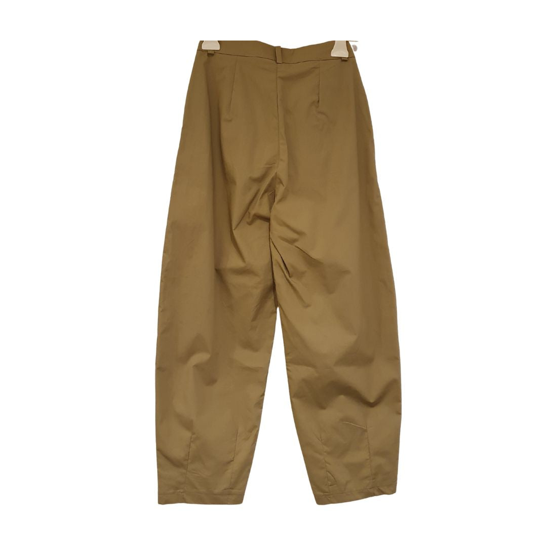 Pantalone a vita alta in popeline di cotone