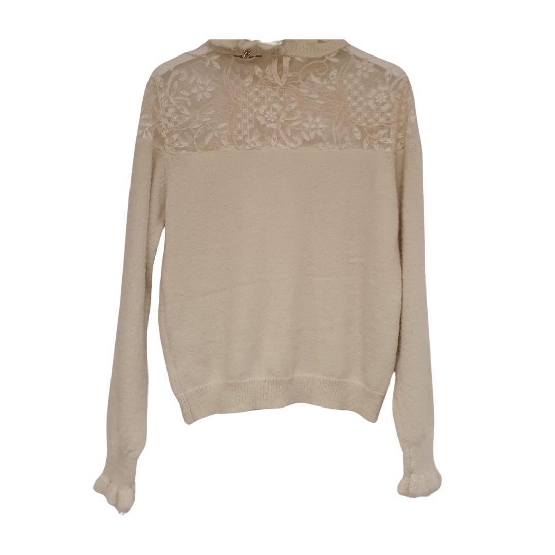 Pull panna con pizzo Philia Loft