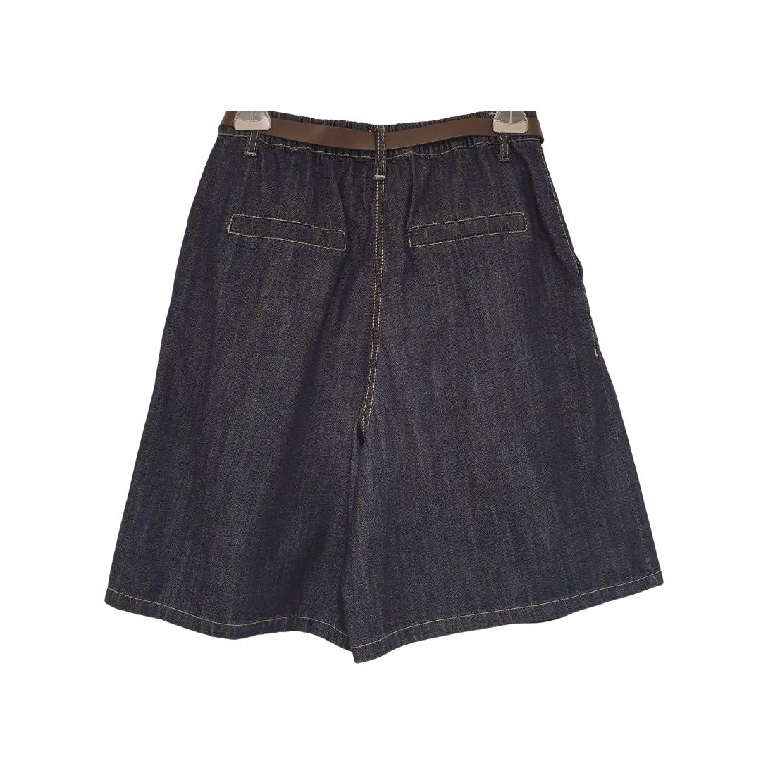 Shorts in chambray con cintura Please