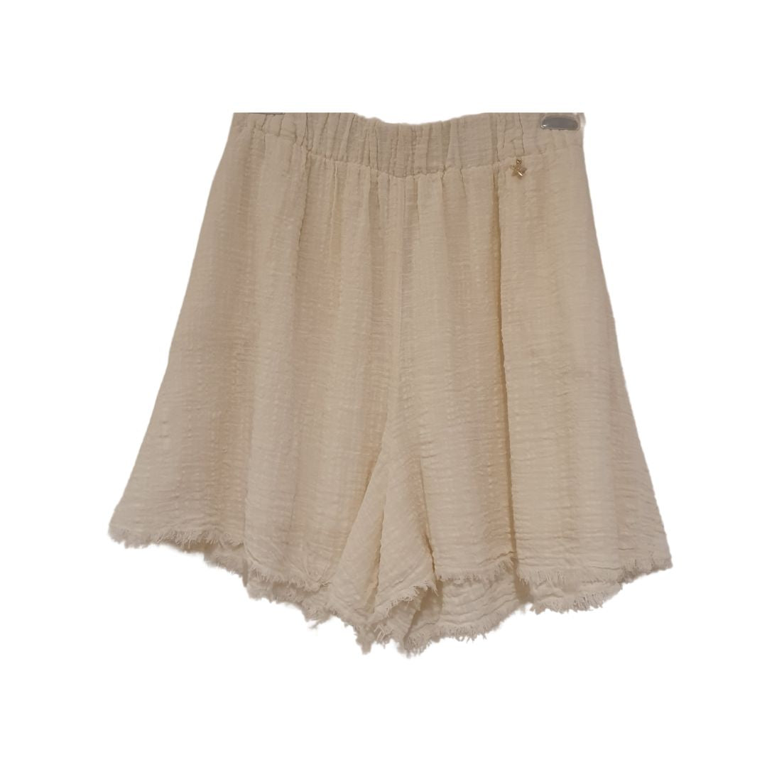 Shorts sfrangiato in cotone e viscosa Souvenir