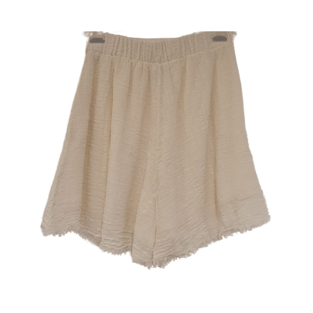 Shorts sfrangiato in cotone e viscosa Souvenir