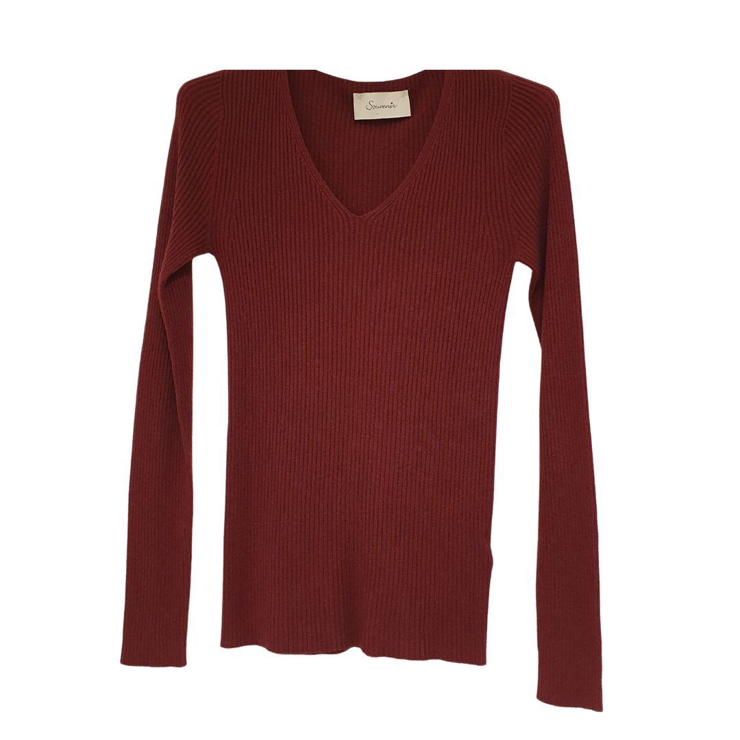 Sottogiacca a costine scollo a V Souvenir