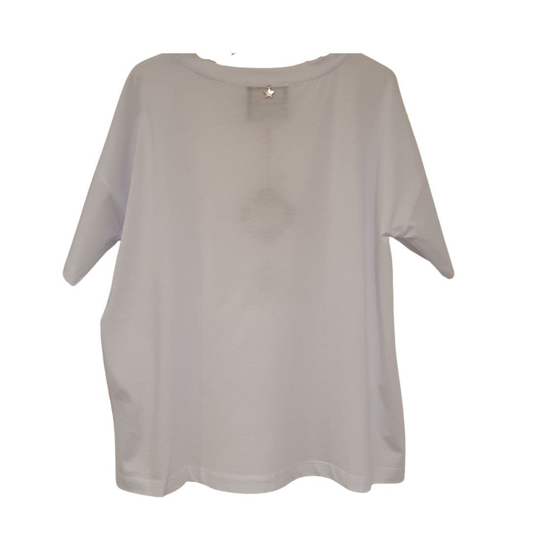 T-shirt bianca basic girocollo Souvenir