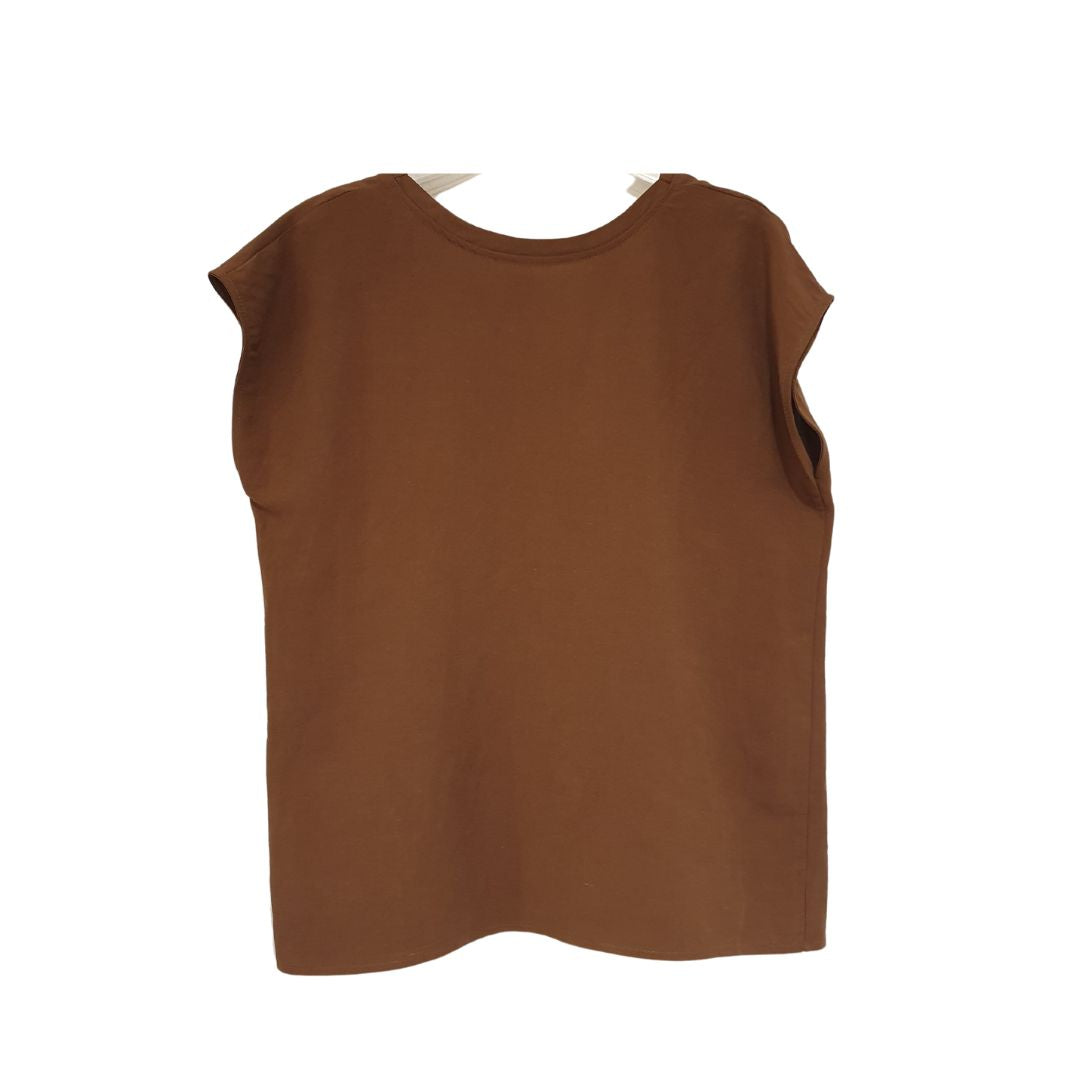 Blusa marrone in lino