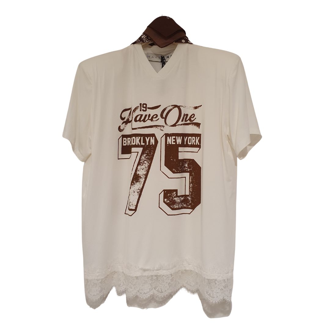 T-shirt con stampa e bandana HaveOne