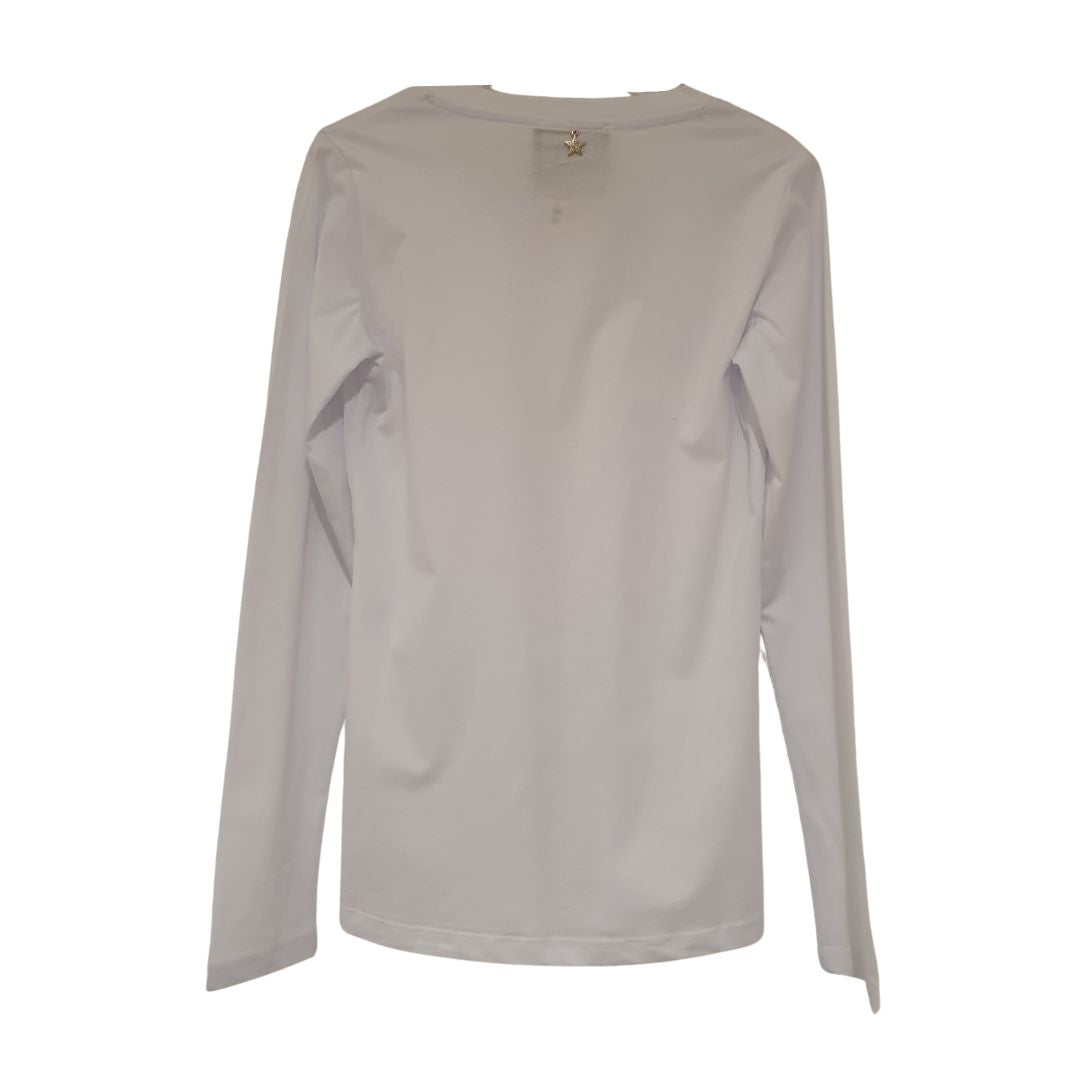 T-shirt basic scollo a V manica lunga Souvenir