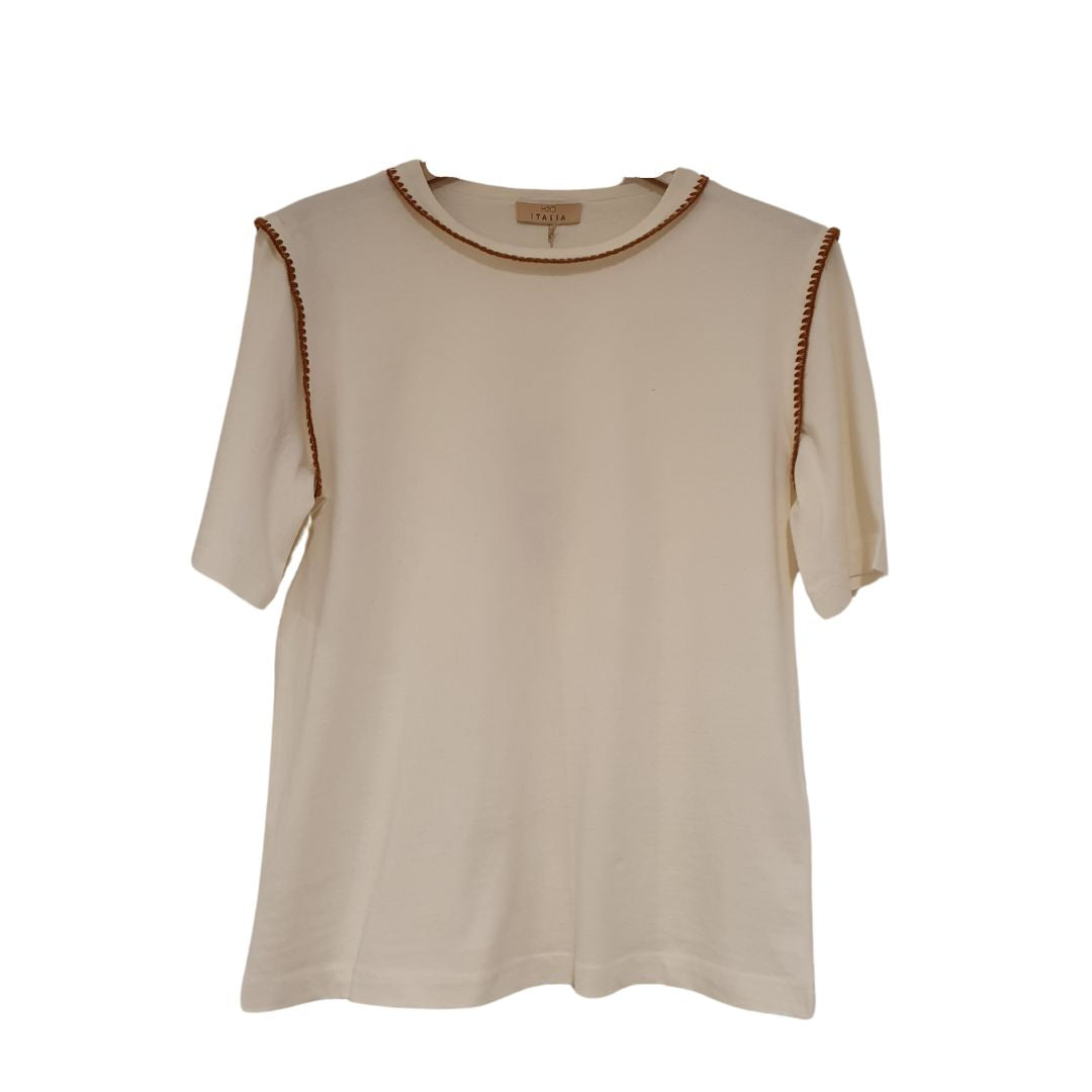 T-shirt con ricami in contrasto H2o