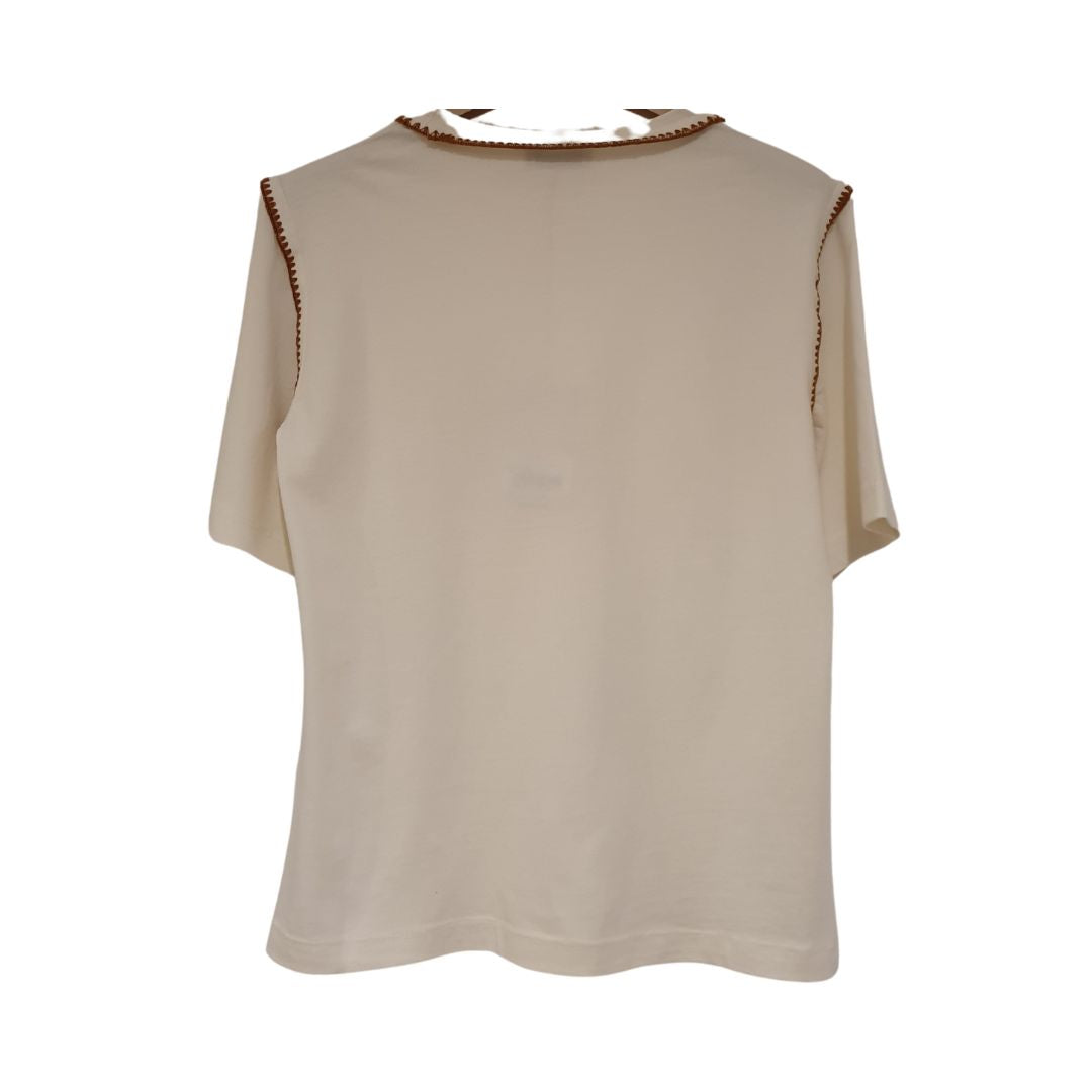 T-shirt con ricami in contrasto H2o