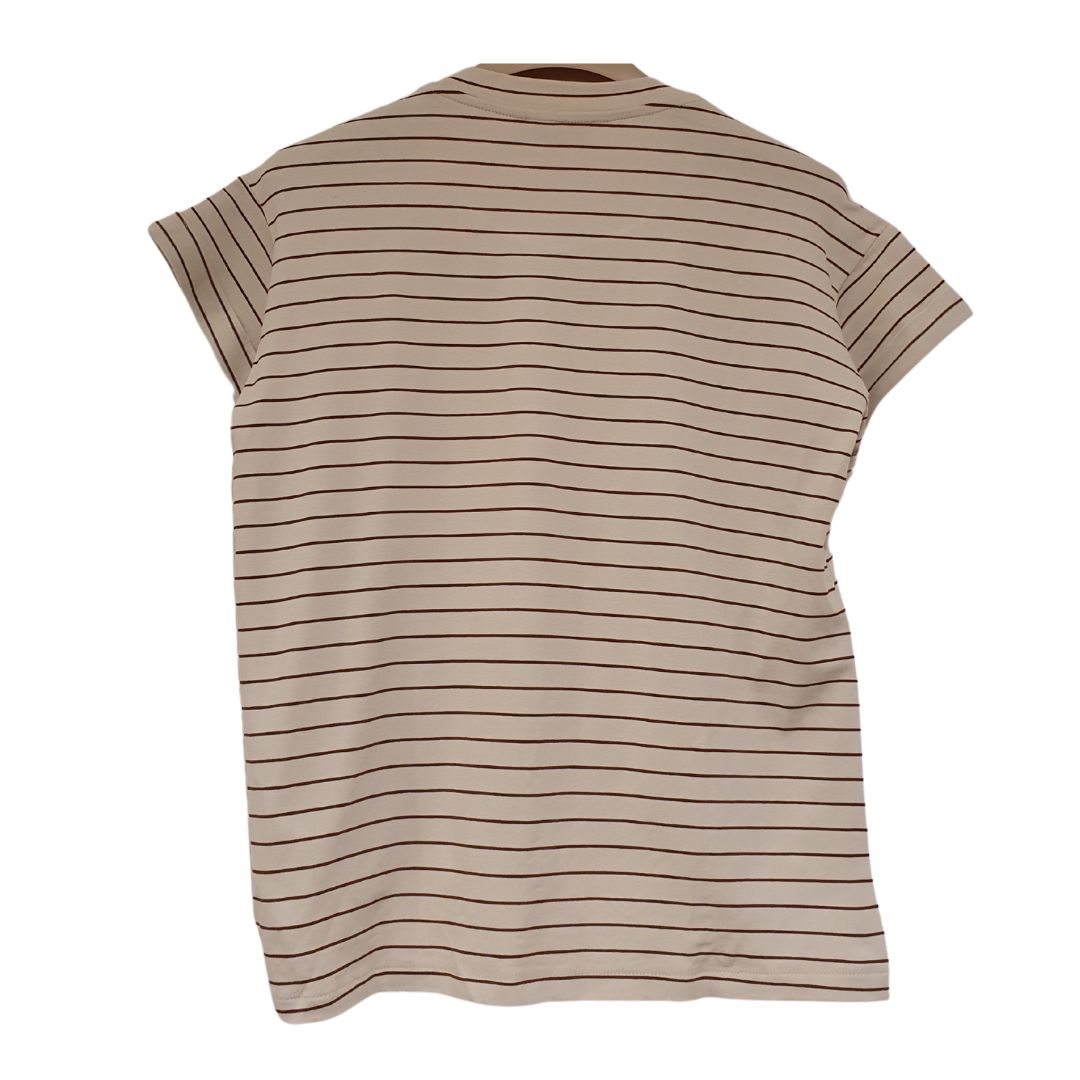 T-shirt girocollo rigata con arricciatura H2o