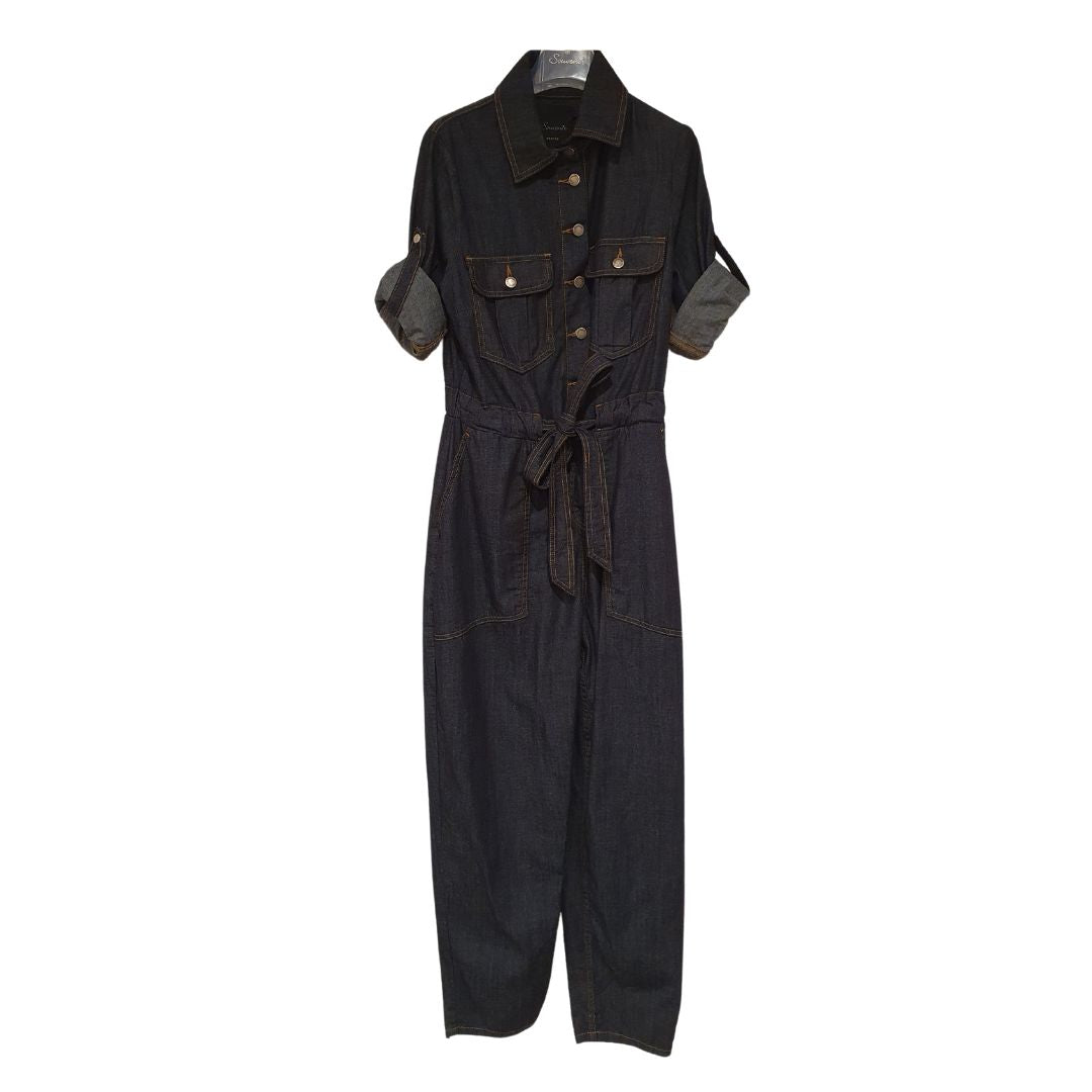 Tuta in denim con cintura Souvenir