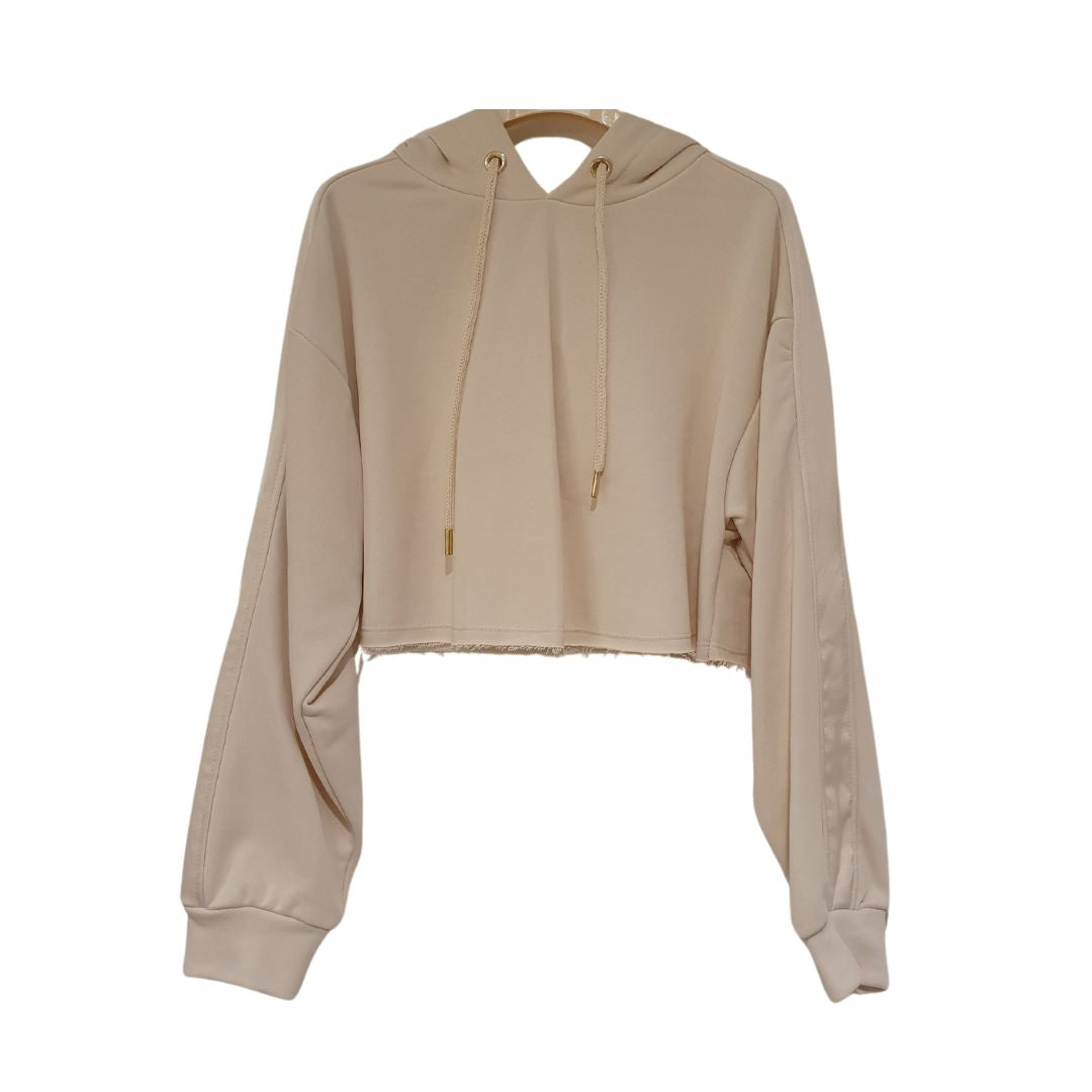 Felpa cropped con cappuccio HaveOne