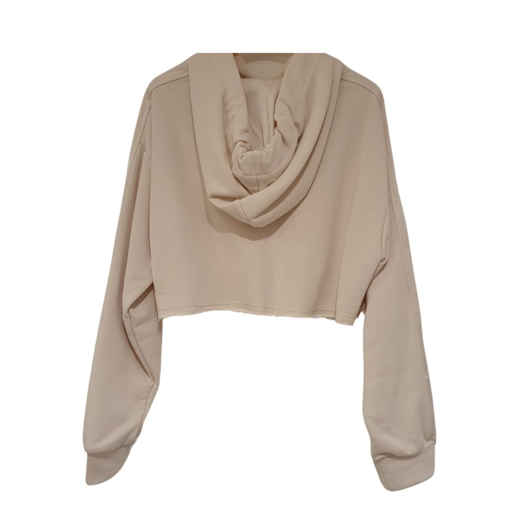 Felpa cropped con cappuccio HaveOne